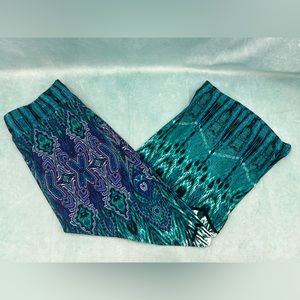 Boho vibrant Teal and Blue Patterned Skirt